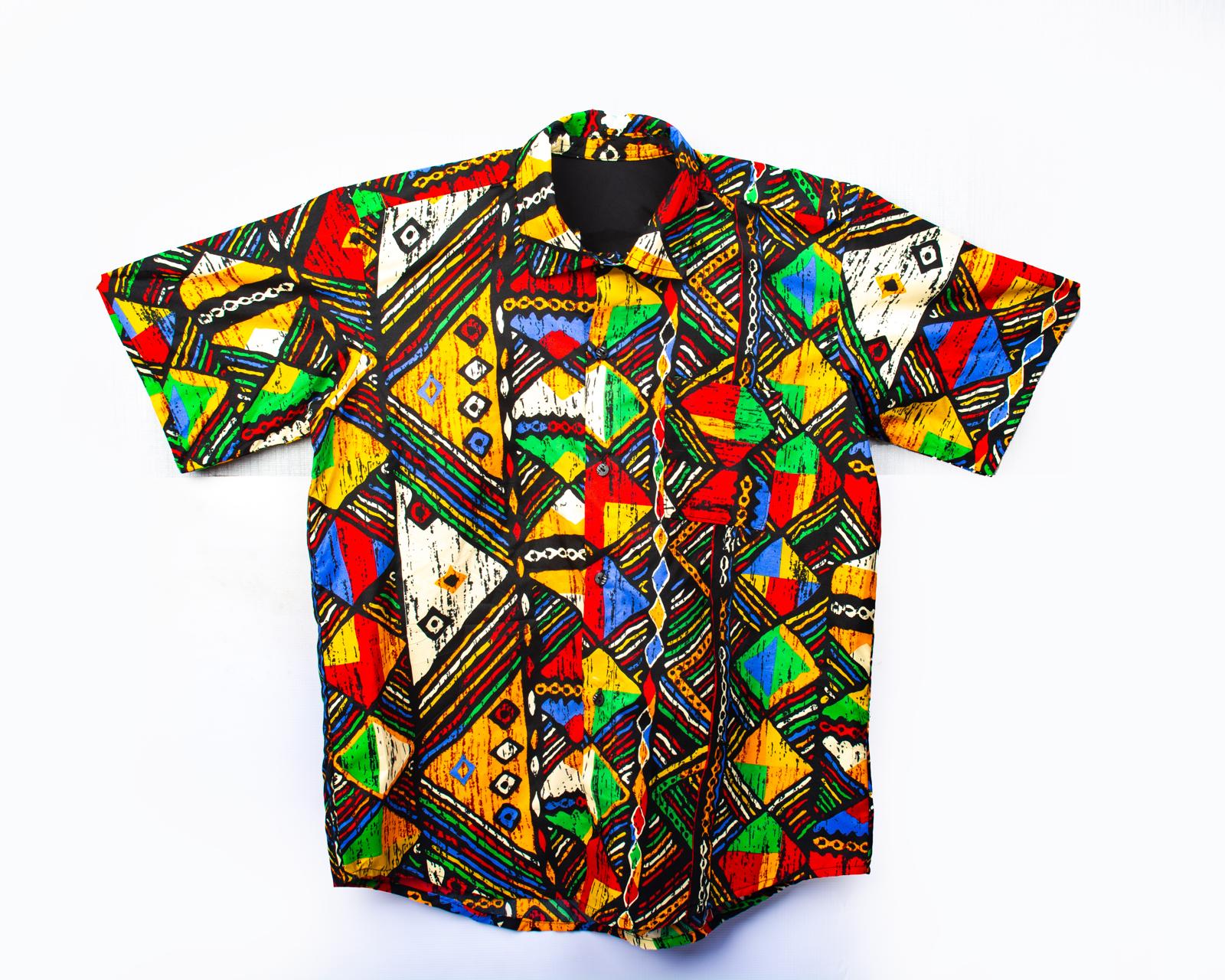 The Ifeoluwa Men’s Shirt – Multicoloured African Print Short Sleeve Shirt
