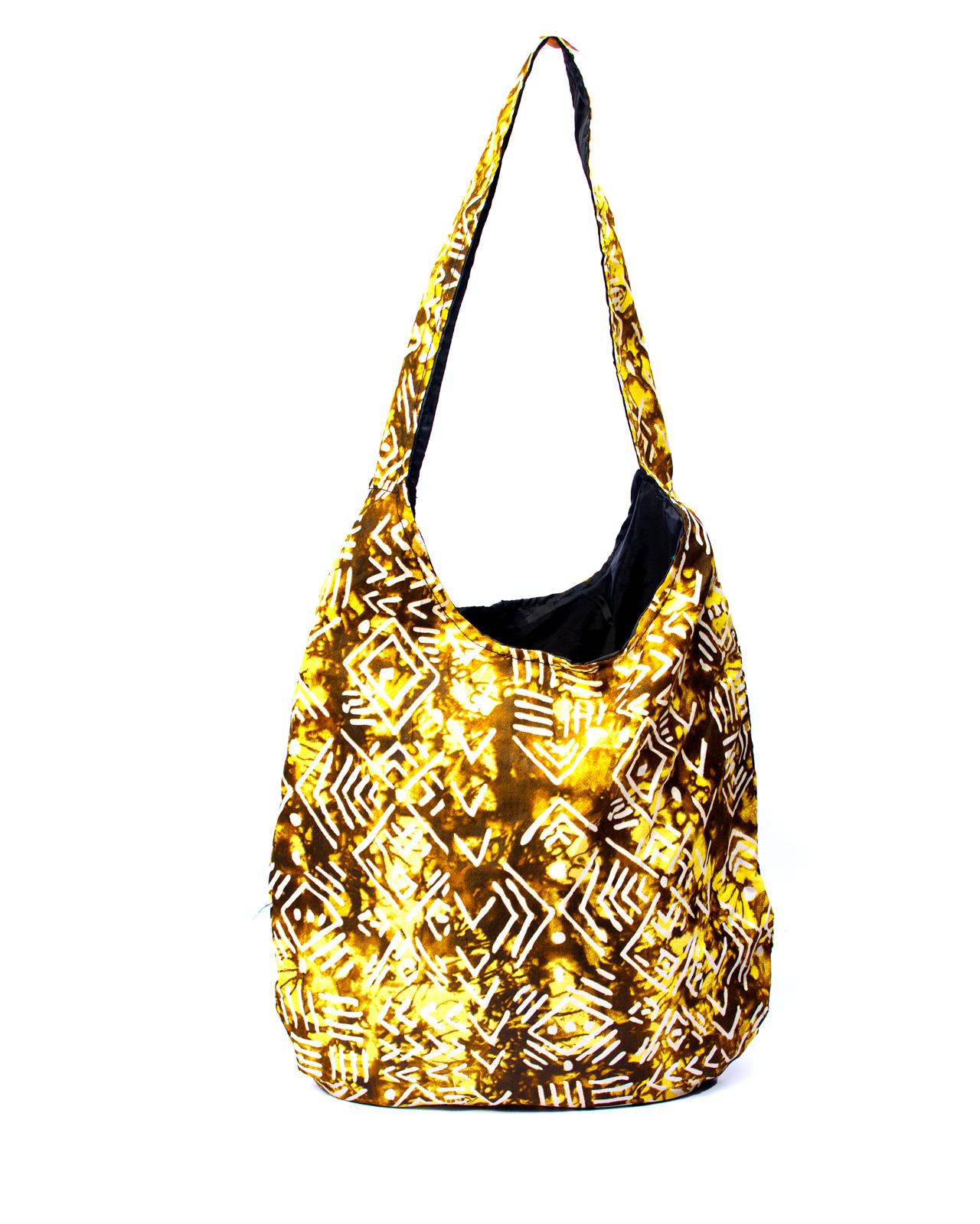 The Ooreofe Gold & Brown Print Bag – African Print Shoulder Bag